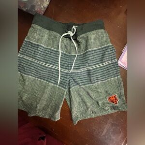 NFL swim trunks Chicago bears embroided logo size large elastic waist board surf